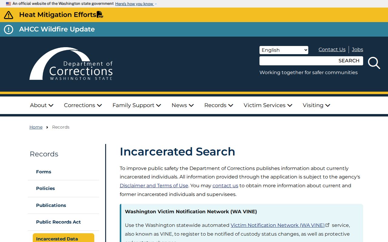 Asotin County criminal history Washington DOC locator