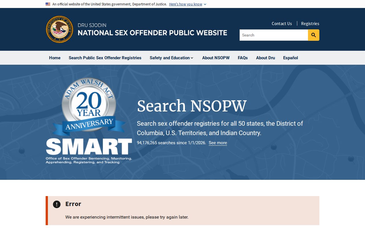 Asotin County sex offender check through the national NSOPW search